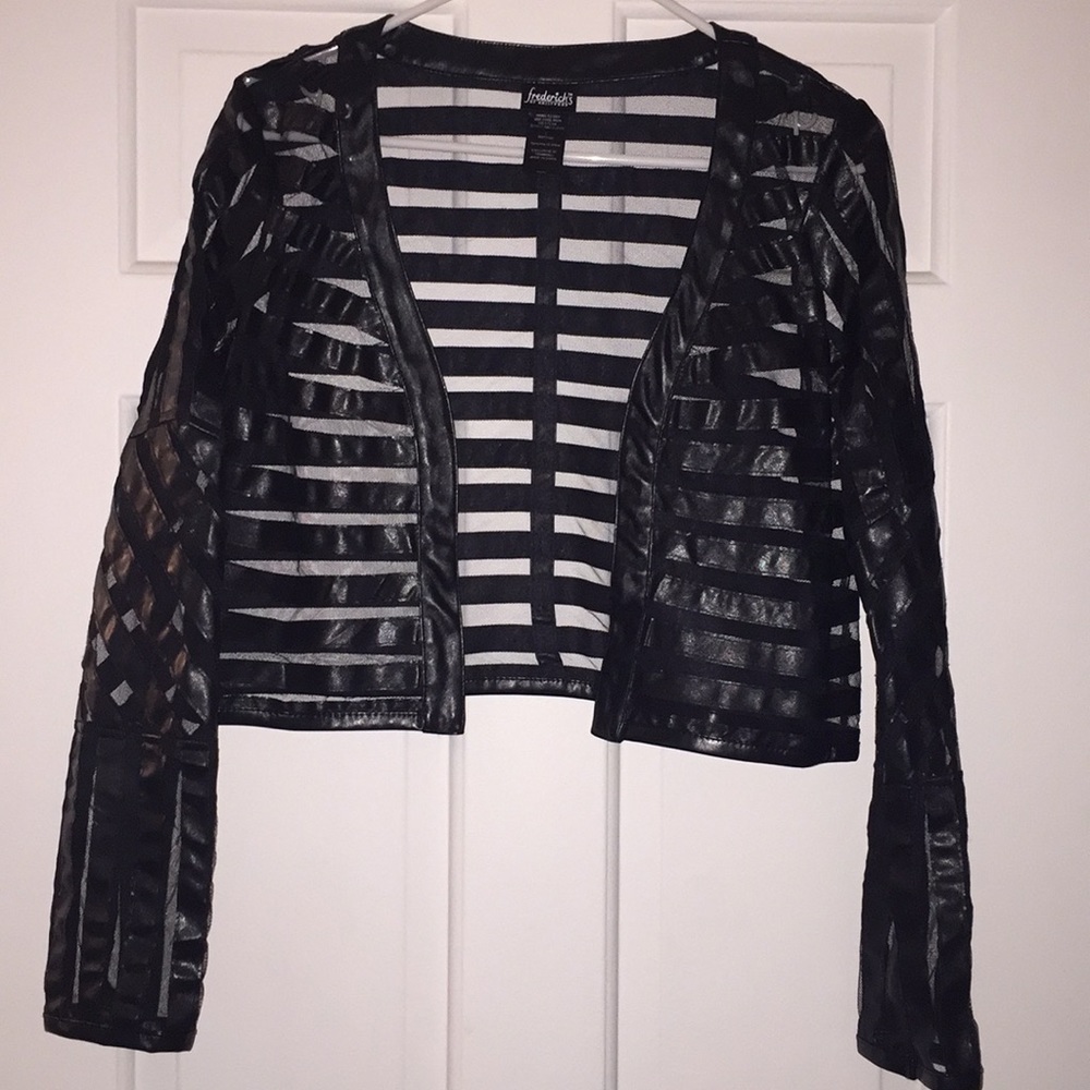 Pleather and net Jacket